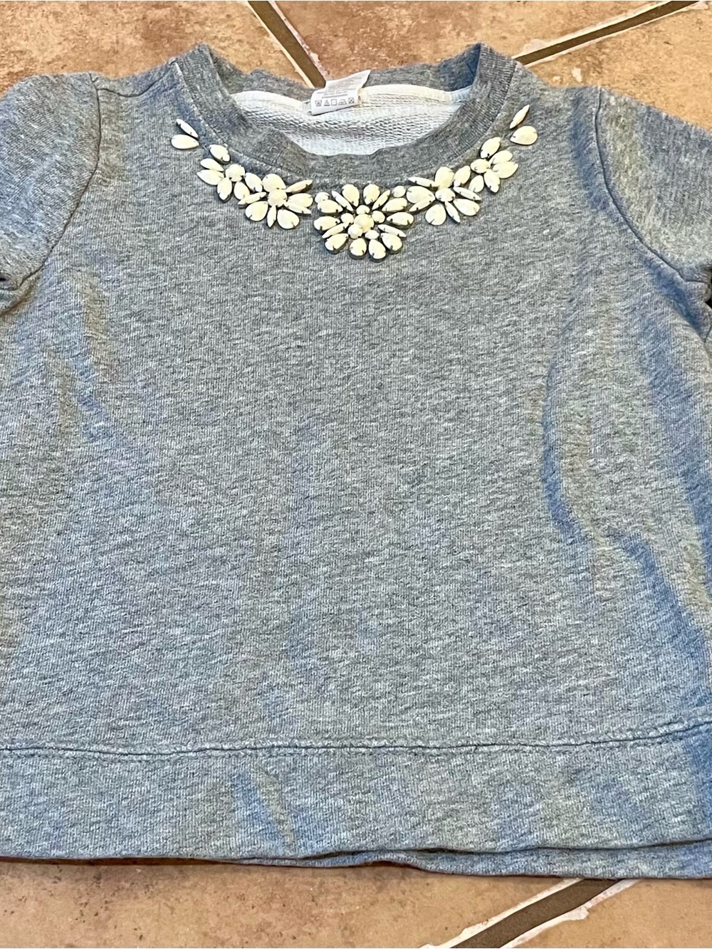 Crewcuts girls beaded necklace sweater size 8